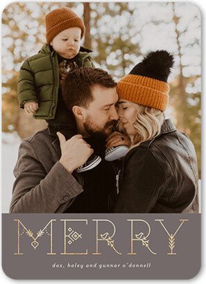 Holiday Cards: Nordic Greeting Holiday Card, Gray, 5X7, Christmas, Matte, Signature Smooth Cardstock, Rounded