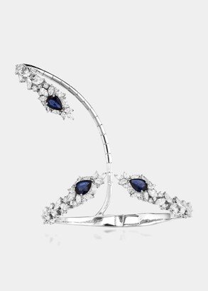 18K White Gold Diamond & Sapphire Hand Piece