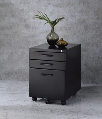 CDecor Prise Black 3-drawer File Cabinet with Caster Wheels