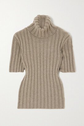 Depinal Ribbed Cashmere And Mohair-blend Turtleneck Sweater - Brown