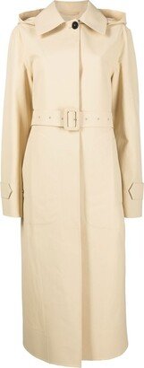 Hooded Cotton Trench Coat-AA