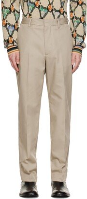 Beige Casual Trousers