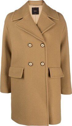 Double-Breasted Virgin Wool-Blend Coat-AD