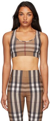 Brown Check Stretch Bra