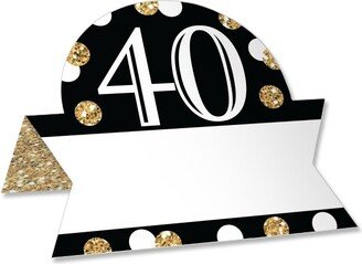 Big Dot of Happiness Adult 40th Birthday - Gold - Birthday Party Tent Buffet Card - Table Setting Name Place Cards - Set of 24