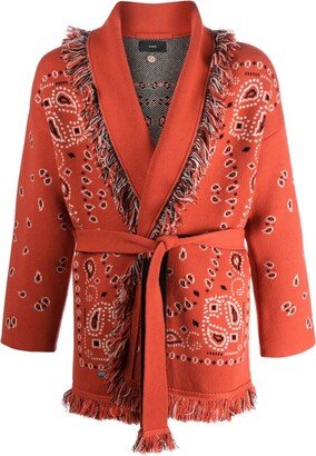 Bandana jacquard cashmere cardigan-AA