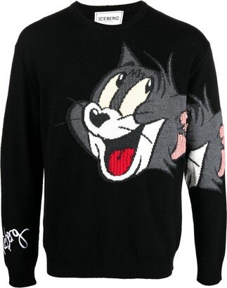 Tom and Jerry intarsia-knit jumper