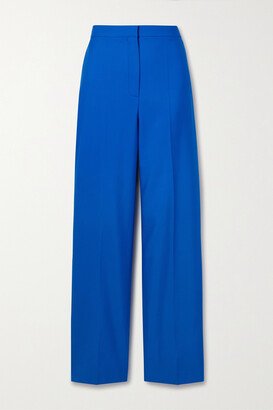 Wool Wide-leg Pants - Blue