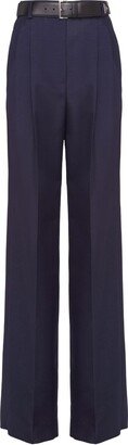 High-Waist Pleated Wool Trousers