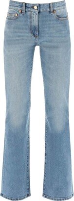 Logo Patch Flared Jeans-AS