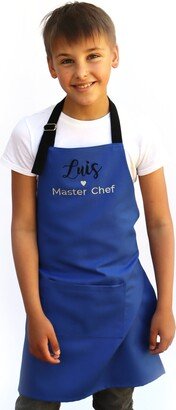 Kids Apron Personalized Boys, Girls, Teens & Adult Crafts Bake Royal Blue Black