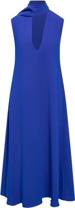 Draped-Detailed Sleeveless Maxi Dress