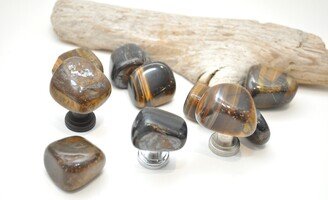 Mixed Tiger Eye Gemstone Cabinet Knobs - Choose Your Stem Color