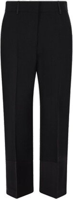 Cropped High-Waist Tailored Trousers