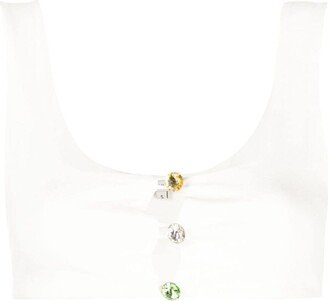 MANURI Kiki crystal-embellished cropped top