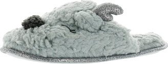 Fifth & Luxe Sherpa Reindeer Womens Faux Fur Lined Memory Foam Slide Slippers