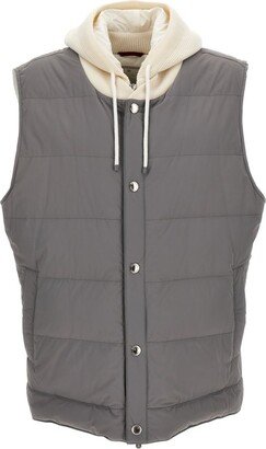 Contrasting Hooded Vest