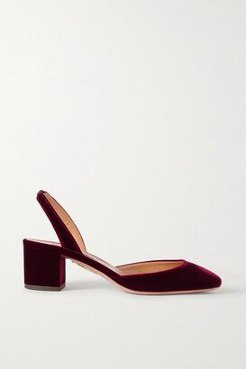 Talita 50 Velvet Slingback Pumps - Burgundy