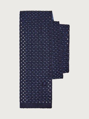 Man Knitted silk tie Navy blue/Baltic