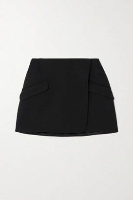 SIMKHAI - Payton Wrap-effect Woven Mini Skirt - Black