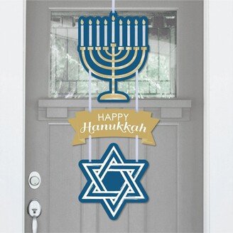 Big Dot Of Happiness Happy Hanukkah - Chanukah Holiday Party Outdoor Decor Front Door Decor 3 Pc Sign