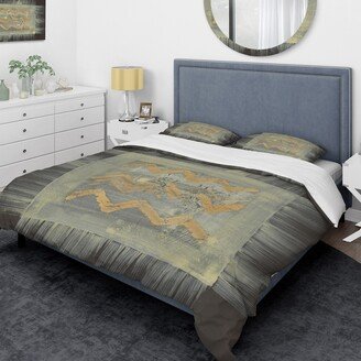 Designart 'Galm Abstract I' Glam Bedding Set - Duvet Cover & Shams