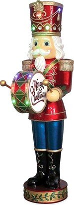 Fraser Hill Farms Indoor/Outdoor Oversized 5-Foot Animated Musical Nutcracker Christmas Decor