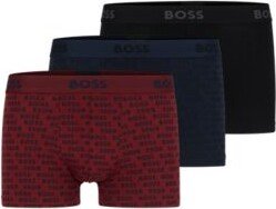 Three-pack of stretch-cotton trunks with logo waistbands-AE