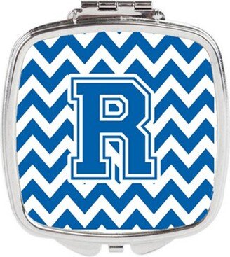 CJ1056-RSCM Letter R Chevron Blue & White Compact Mirror