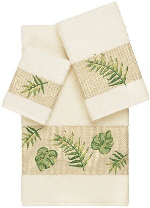 Zoe 3-Piece Embellished Towel Set - Cream