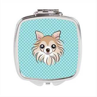 Awesome Apparel Checkerboard Blue Chihuahua Compact Mirror, 2.75 x 3 x .3 In.