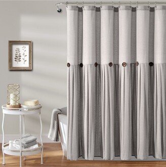 Fashion Linen Button Shower Curtain