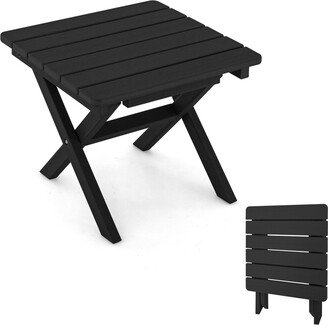 Outdoor Folding Side Table Weather-Resistant Hdpe Adirondack Table