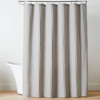 Crinkle Stripe Woven Shower Curtain