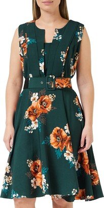 City Chic Women's Apparel City Chic Plus Size Dress Angelica in Emerald Poppy Play