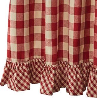 Park Designs Garnet Buffalo Check Ruffled Shower Curtain 72 x 72