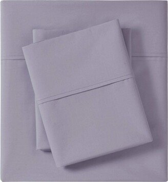 Gracie Mills Peached Percale Cotton Sheet Set Purple Cal King