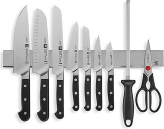 Pro 16-Piece Knife, Sharpening Steel & 17.5-Inch Stainless Magnetic Knife Bar Set