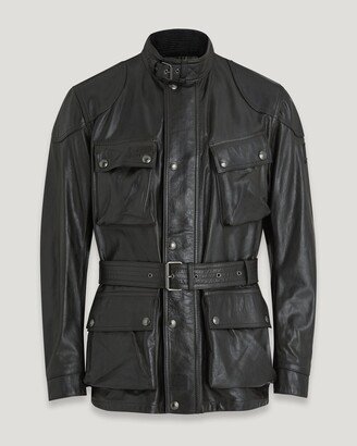 Hand Waxed Leather Trialmaster Panther Jacket In Black