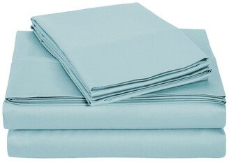 University 6 Piece Light Blue Solid King Sheet Set