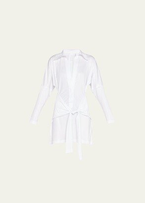 Ty Front Mini Shirtdress