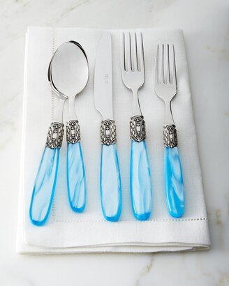 20-Piece Victoria Shine Flatware Set, Sky Blue