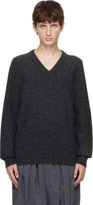 Gray V-Neck Sweater-AH