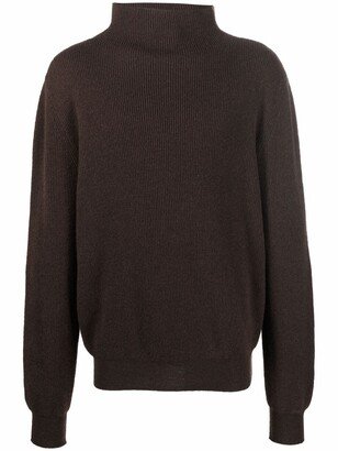 Ribbed Roll Neck Cashmere Jumper