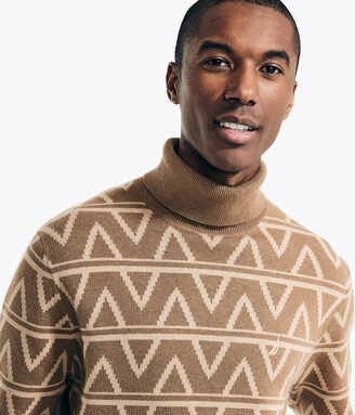 Sustainably Crafted Jacquard Turtleneck Sweater