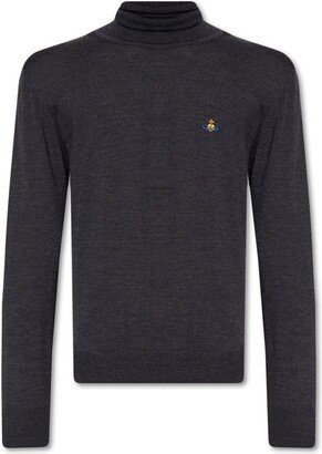 Orb Embroidered Turtleneck Knit Jumper