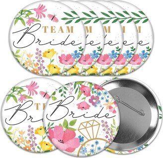 Big Dot Of Happiness Wildflowers Bride 3 inch Boho Floral Bridal Shower and Wedding Buttons 8 Ct