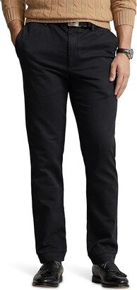 Stretch Slim Fit Knitlike Chino Pants (Polo Black) Men's Casual Pants