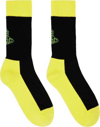 Black & Yellow Sporty Socks