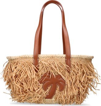 Palm straw basket bag